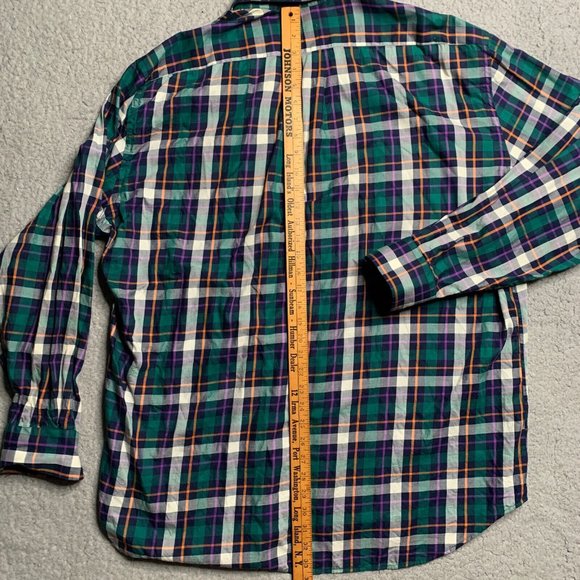 Peter Millar Mens Plaid Shirt XXL Golf Green LS Button Down Colorful Turkey Soft - Picture 7 of 7